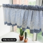로맨틱 레이스 체크 바란스 커튼 B형(106cmx45cm) (블루)